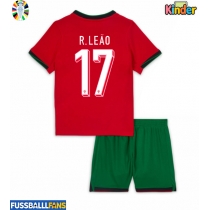 Portugal Rafael Leao #17 Heimtrikotsatz Kinder EM 2024 Kurzarm (+ Kurze Hosen)